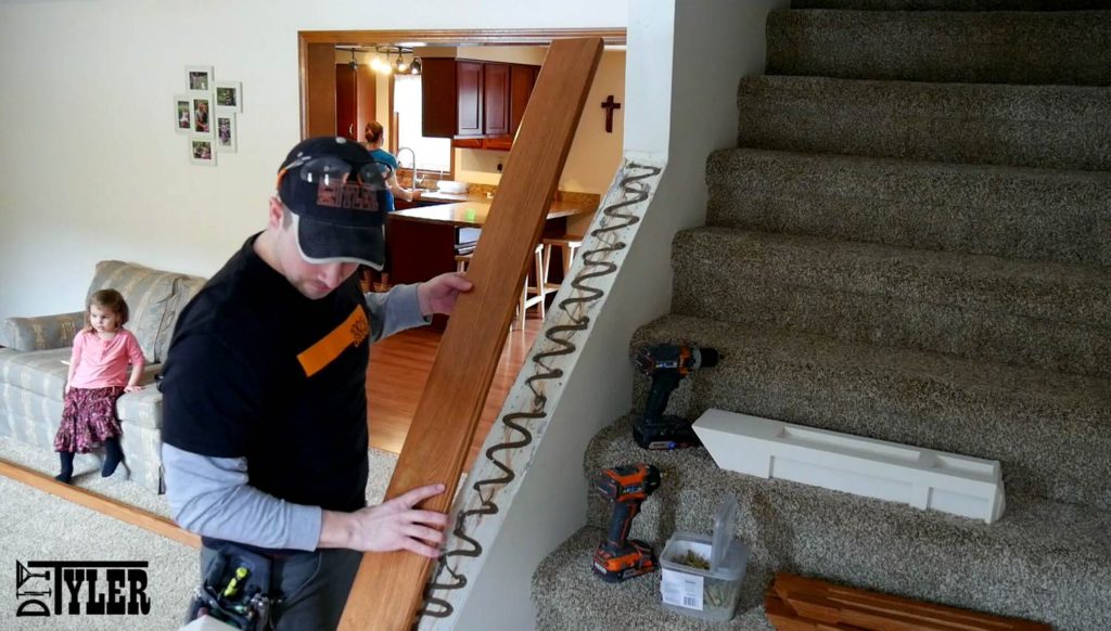 Build A Stair Railing For Half Wall Diytyler - How To Replace A Railing With Half Wall