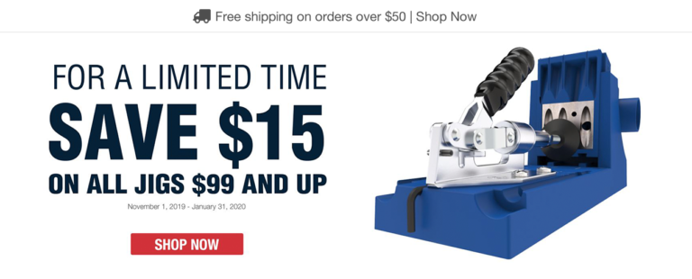 Kreg Jig Rebate Promo Shipping DIYTyler