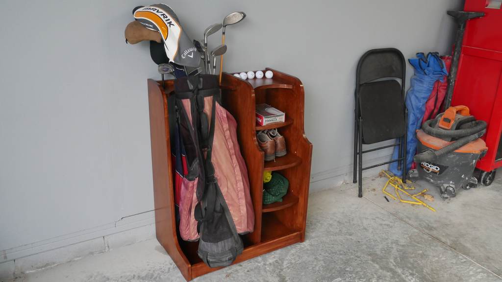 DIY Golf Bag Storage Caddy