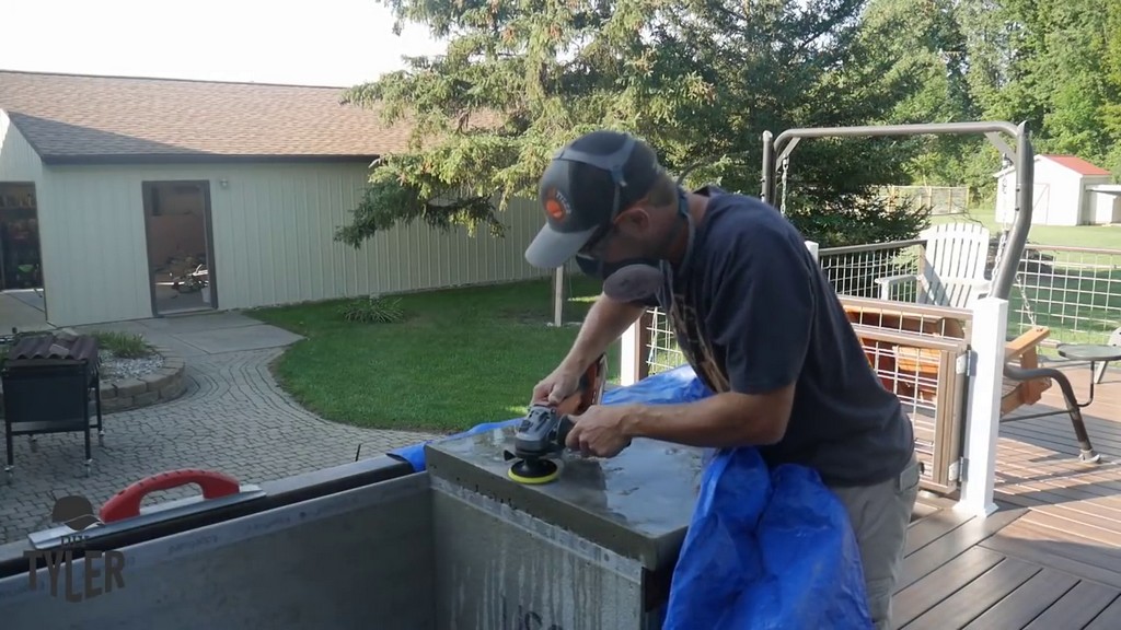 polishing concrete kitchen countertops