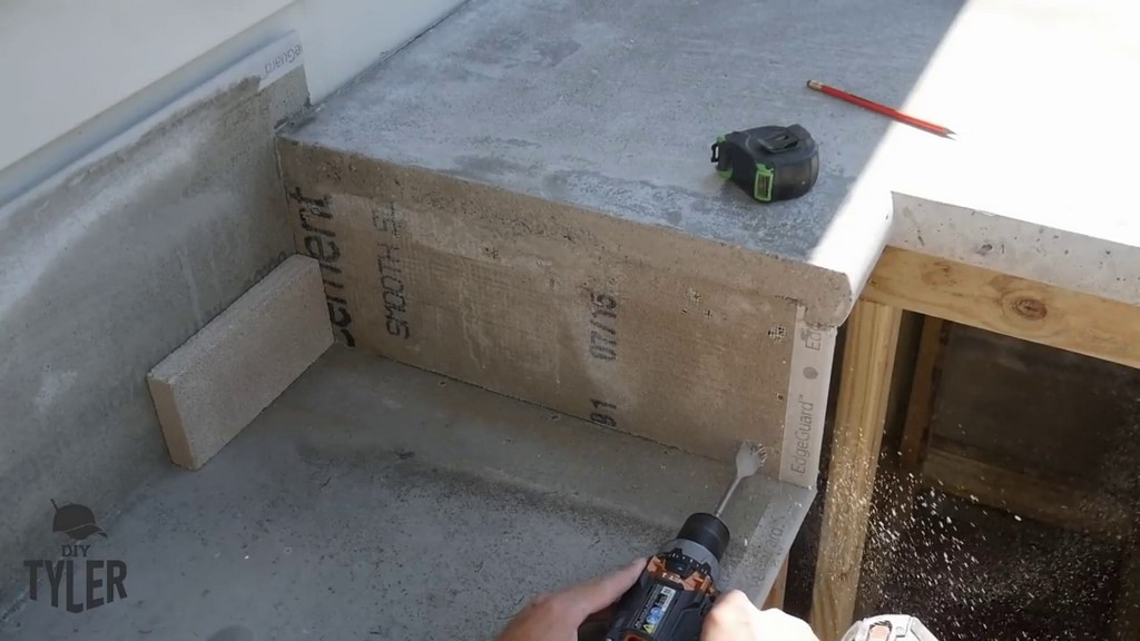 drilling hole through concrete side wall
