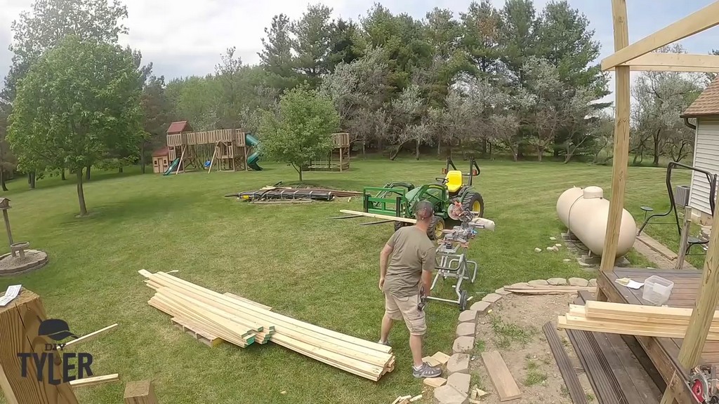 preparing joists for screened in pergola