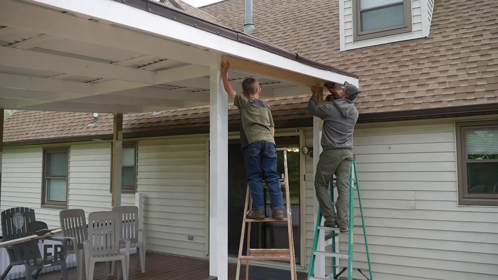 installing additional blocking for covered deck roof