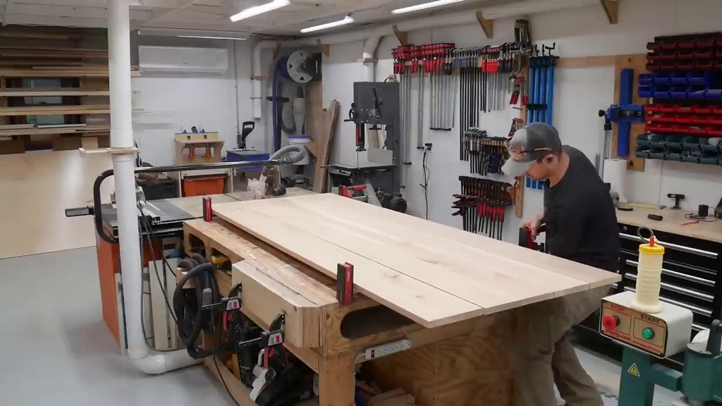 clamping hickory boards for kitchen tabletop