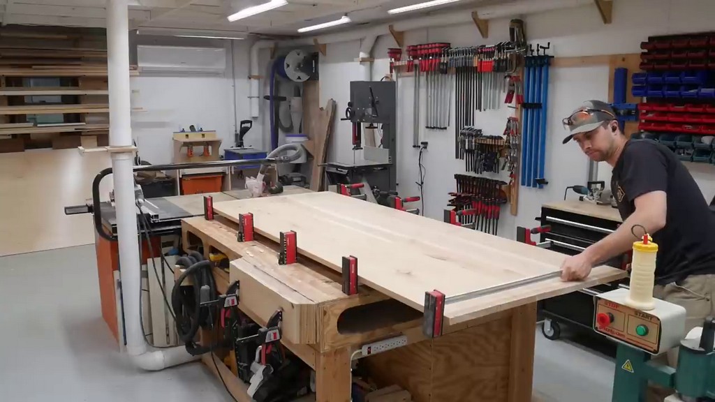 clamping hickory boards for kitchen tabletop