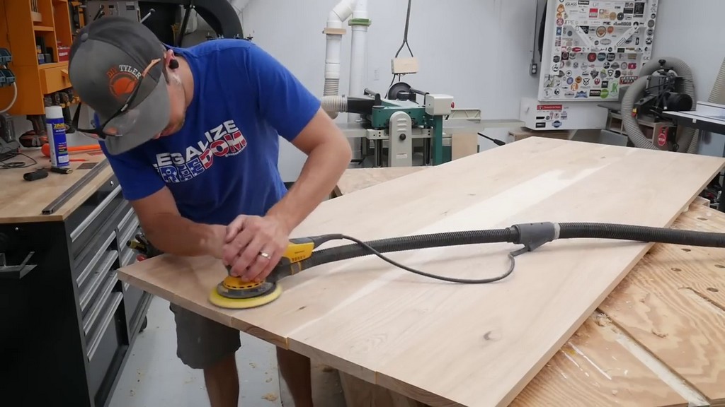 prepping underside of hickory kitchen table