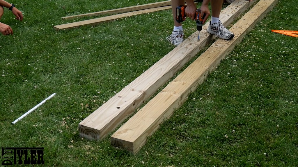 drilling pilot holes for monkey bars