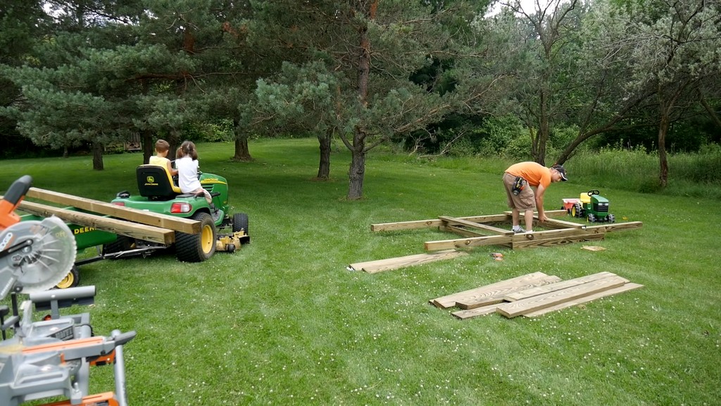 lining up section for diy backard swing set