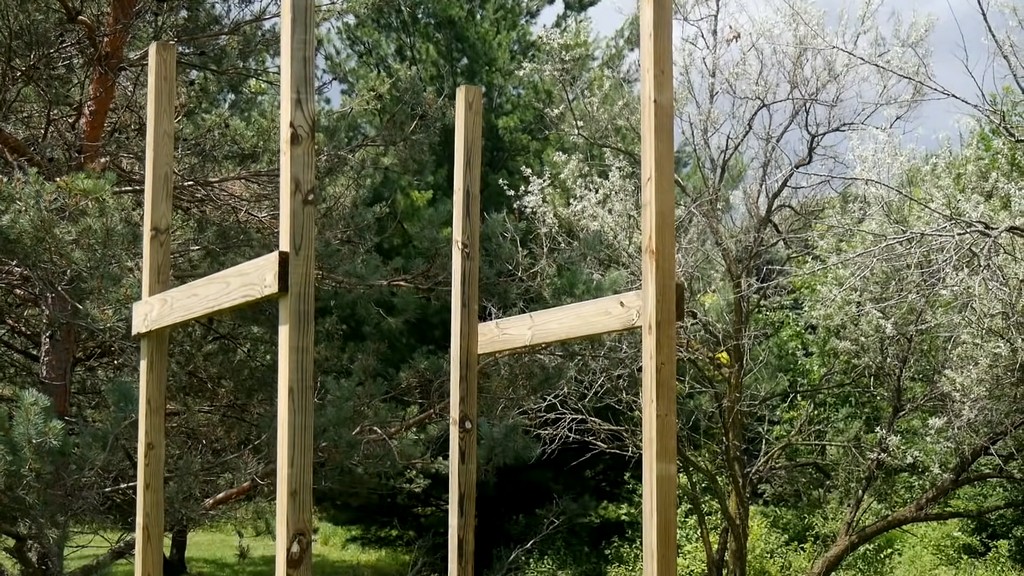 completed wall sections for diy backyard swing set tower