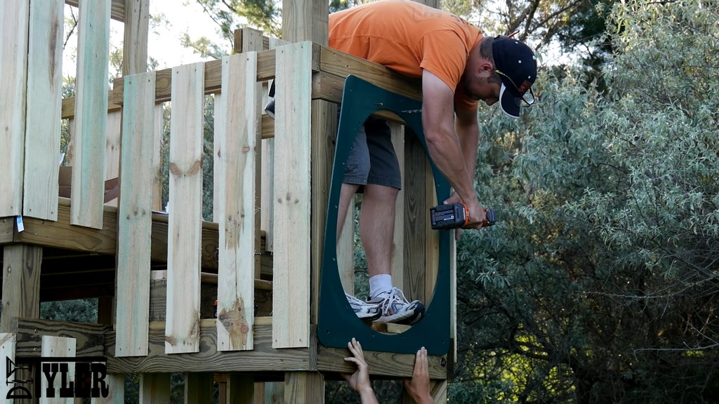 pre-drilling holes for diy tube slide