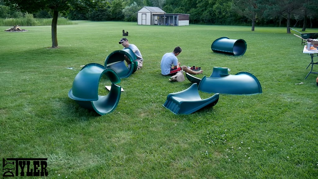 assembling wavy slide for diy swing set