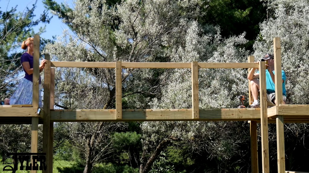 installing railing for diy bridge on swing set
