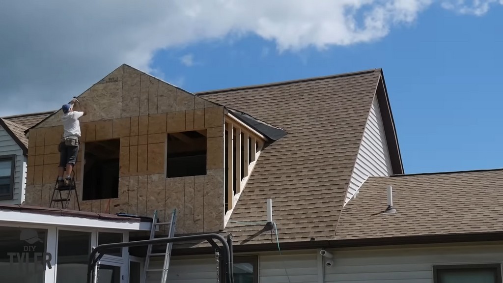 diy dormer addition overlooking enclosed deck