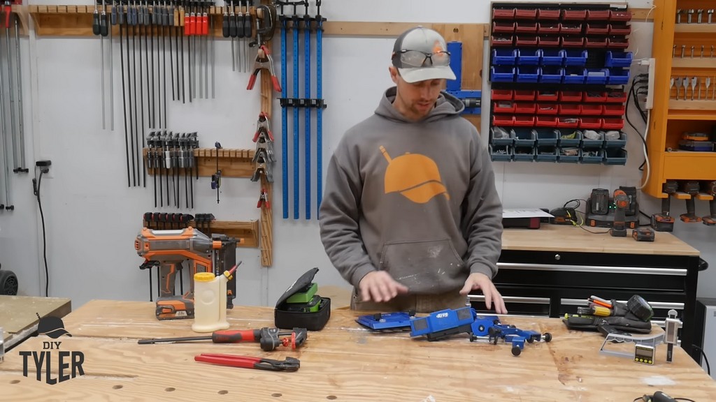 man demonstrating KREG and ROCKLER jigs