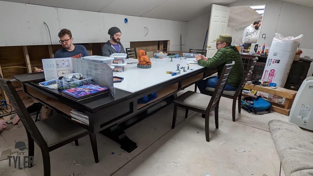 men sitting at DIY D&D Game Table