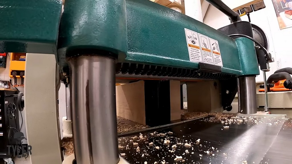 hard maple pieces going through milling machine