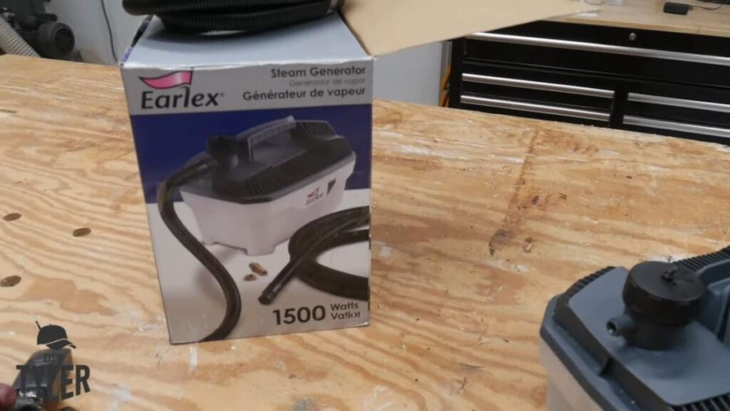 Earlex steam generator on workshop table